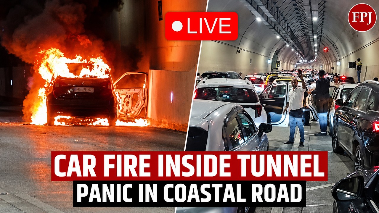 Mumbai Coastal Road: Car Erupts in Flames Inside Tunnel, Causing Panic