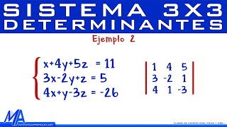 Solución de un sistema de 3x3 | Determinantes- Cramer 2