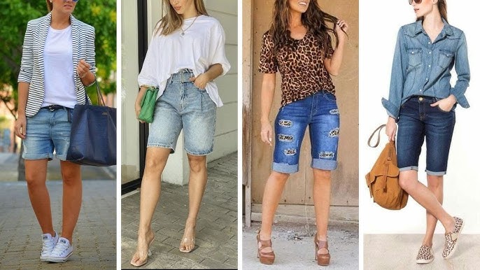 LOS SHORTS QUE MEJOR QUEDAN A MUJERES DE 30 40 50 Y 60 AÑOS OUTFITS CON  PANTALONES CORTOS MODA 2022 