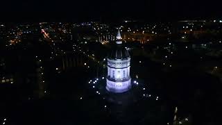 Circling a nicely-lit Jesse Hall