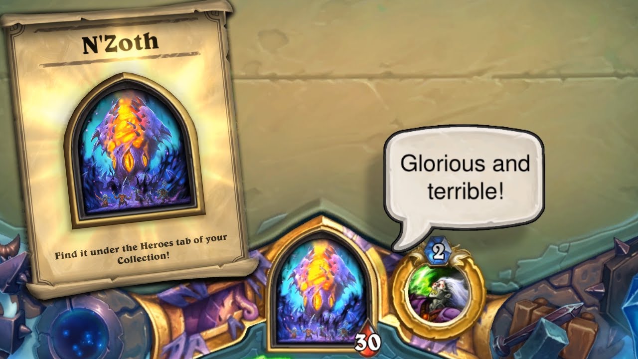 Hearthstone New Hero N Zoth Emotes Animations Gameplay Youtube