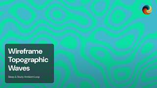 Wireframe Topographic Waves · OLED Minimalist Wireframe Waves (3 Hours)｜Turquoise Pearl