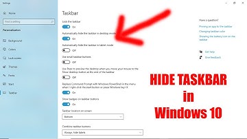 How to Hide Taskbar in Windows 10