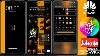 Orange Dark UI Tema Theme | Huawei emui 11 12 HarmonyOS | CAYRA Temas screenshot 2