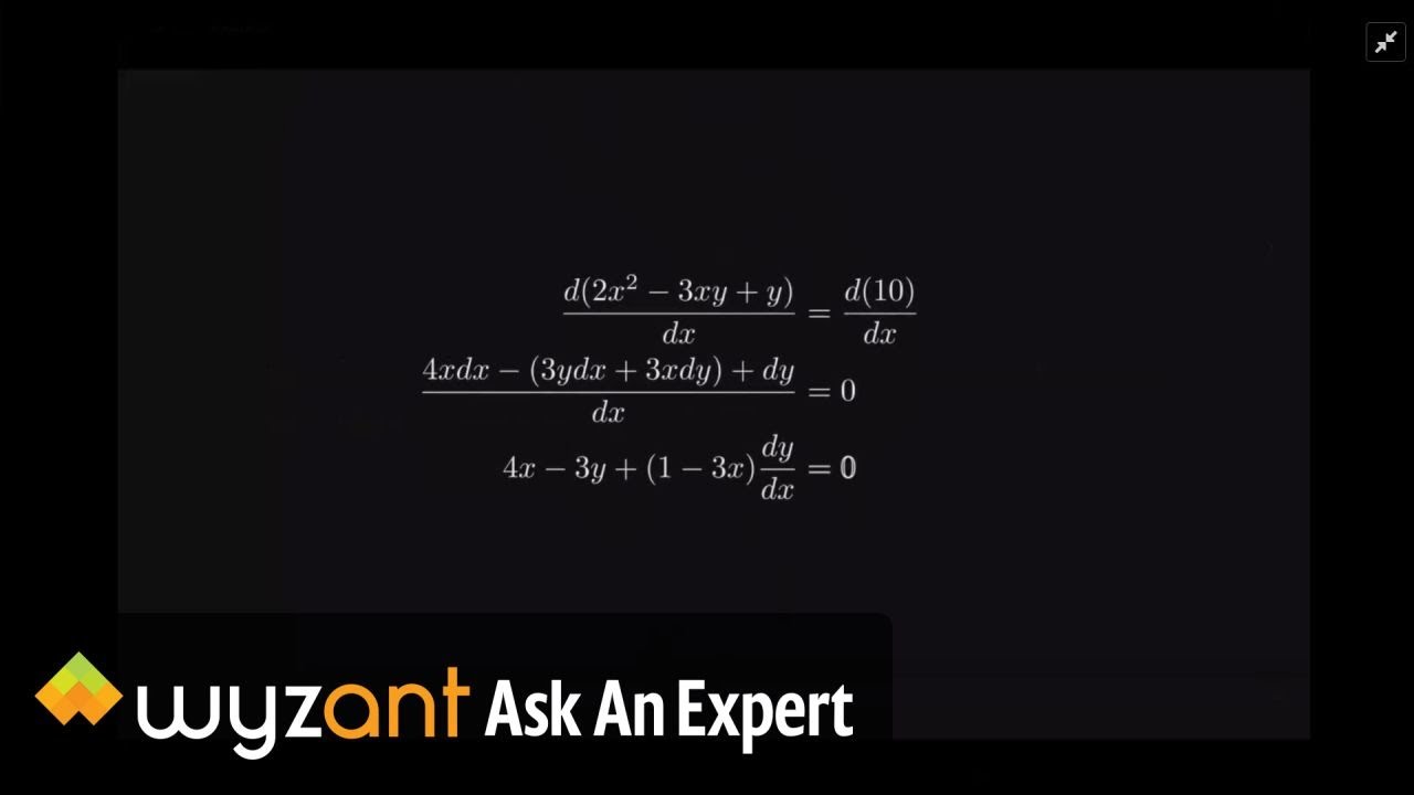 Implicit Differentiation Example - YouTube
