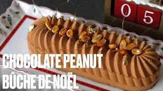 How To Emble A Stunning Buche De Noël Chocolate Peanut Caramel Entremet