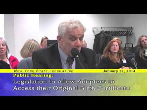 Joe Soll - Public Hearing to Allow Adoptees to Access their Original Birth Certificates