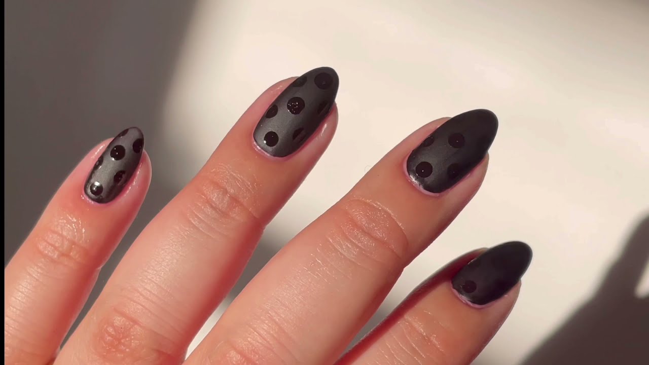 DIY Polka Dot Matte Nails