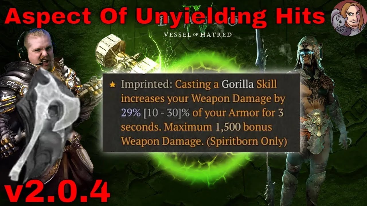 Diablo IV Aspects - Unyielding Hits (Spiritborn, Offensive)[v2.0.4]