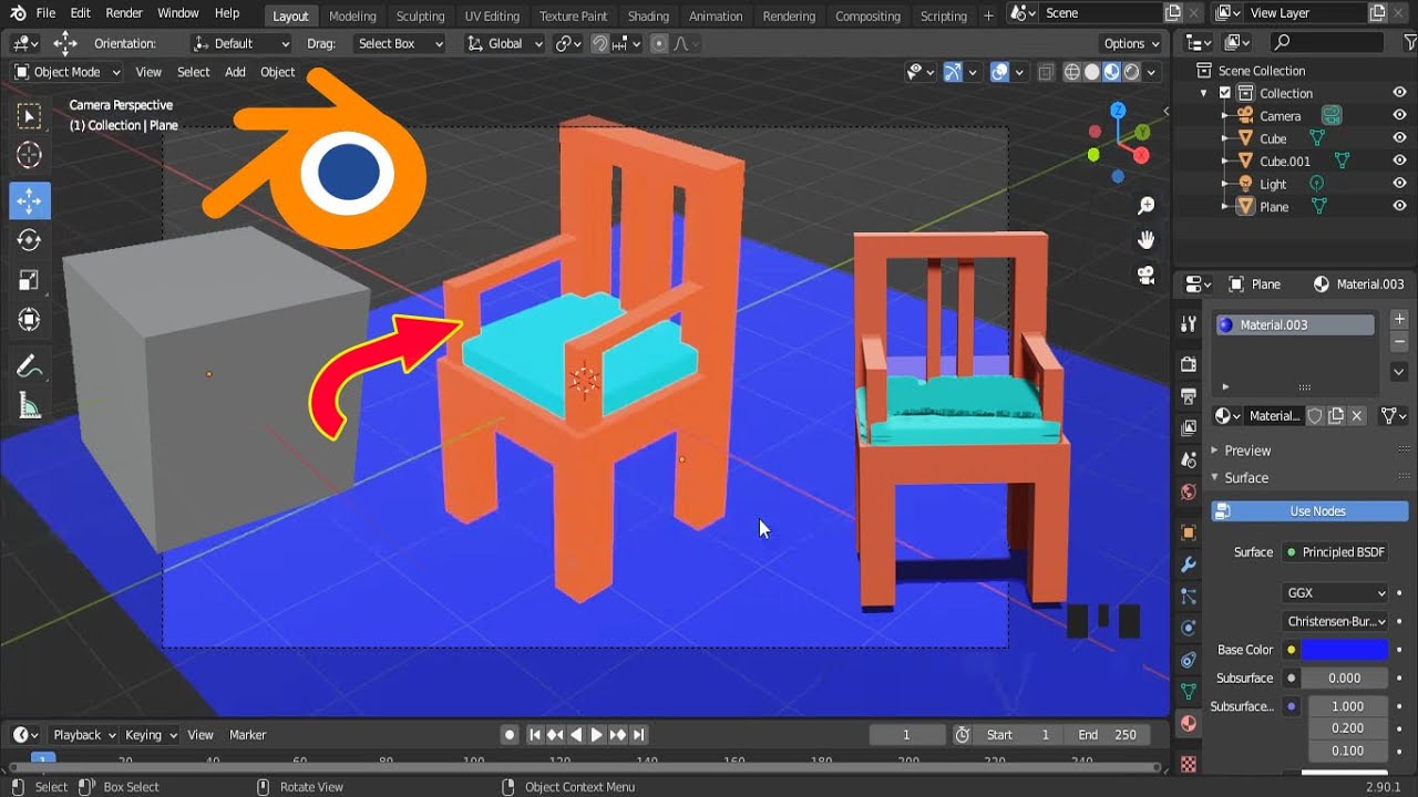 How to make Chair in Blender 2.9 Blender 2.9 Blender Tutorial