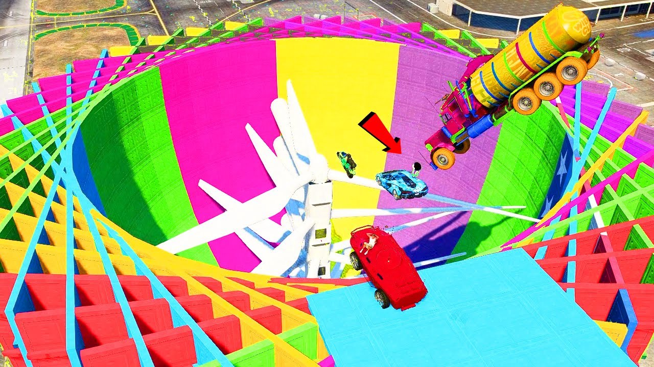 FRANKLIN TRIED IMPOSSIBLE CAR DESTRUCTION TURBINE IN THE RAMP CHALLENGE