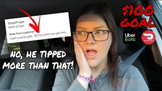 My Biggest Tip Ever! Why are Customers so hard to find? DoorDash & Uber Eats Ride Along