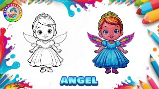| COLOUR TO LIFE |  Transforming angel coloring to animated art  @HAPPYCOLOURINGTIME  #trendingvideo screenshot 5