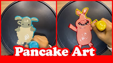 Shaun The Sheep Characters, The Pigs, Timmy, Animal Cartoon, Pancake Art I Rainbow Pancake Art