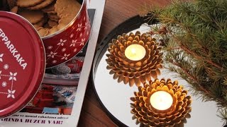 Kendin Yap Fıstık Kabuklarından Mumluk Pistachio Shell Candle Holder