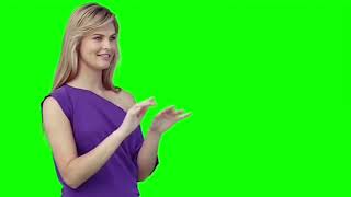 girl typing on air | Green Screen Master