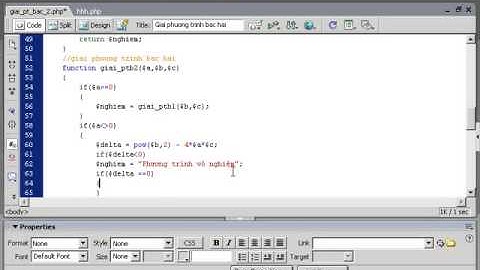 Lập Trình PHP   Tạo Form Giải Phương Trình Bậc 2