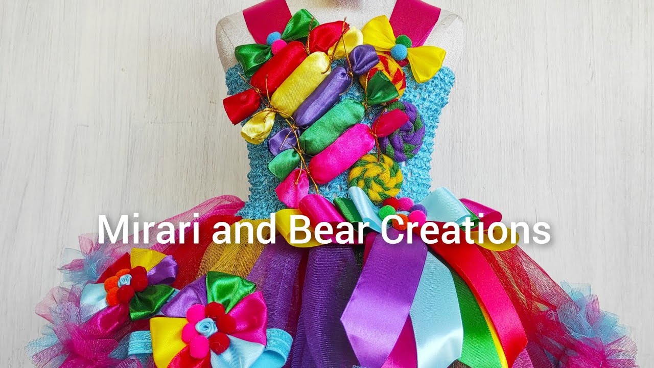 How to make candyland Tutu dress DIY,Tutorial/By Cel