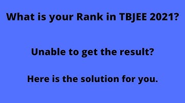 TBJEE 2021 Result and counselling #results#counselling