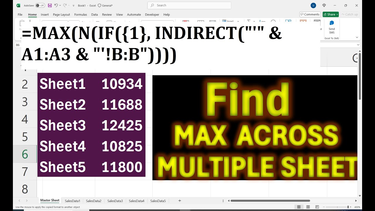 How to Find the Maximum Value Across Multiple Sheets in Excel |