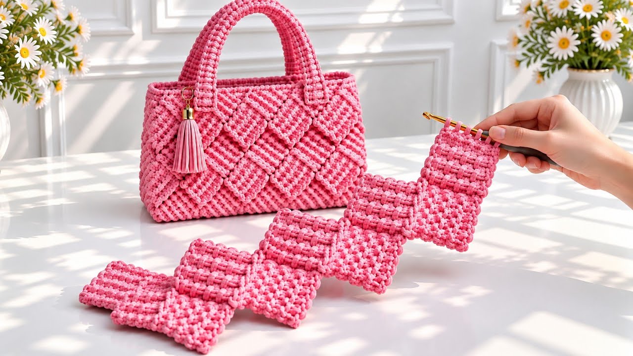 How to Crochet a Stunning Bag | Easy 3D Tunisian Crochet Tutorial