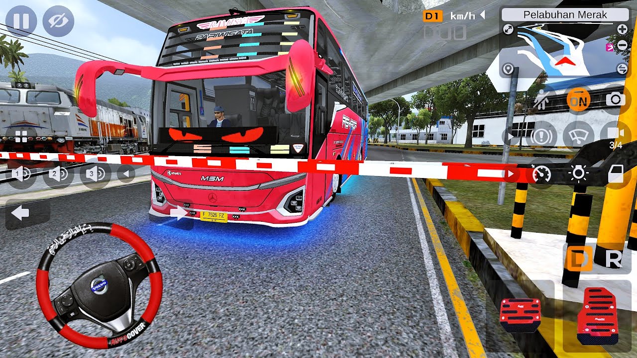 Bus Ramisya MSM Asyrof Kena Palang Ketika Kereta Api Melintas Cepat