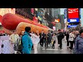 New york city times square the biggest hot dog display ever dont miss it