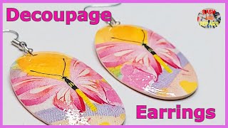 DECOUPAGE EARRINGS | DIY DECOUPAGE EARRINGS | DIY EARRINGS | DECOUPAGE EARRINGS