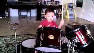 Abraham Pramana, 2 Years 5 Months , Plays Drums