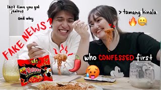 Spicy Noodles + Spicy Questions (Mukbang Q&A) | Mika Dela Cruz and Nash Aguas