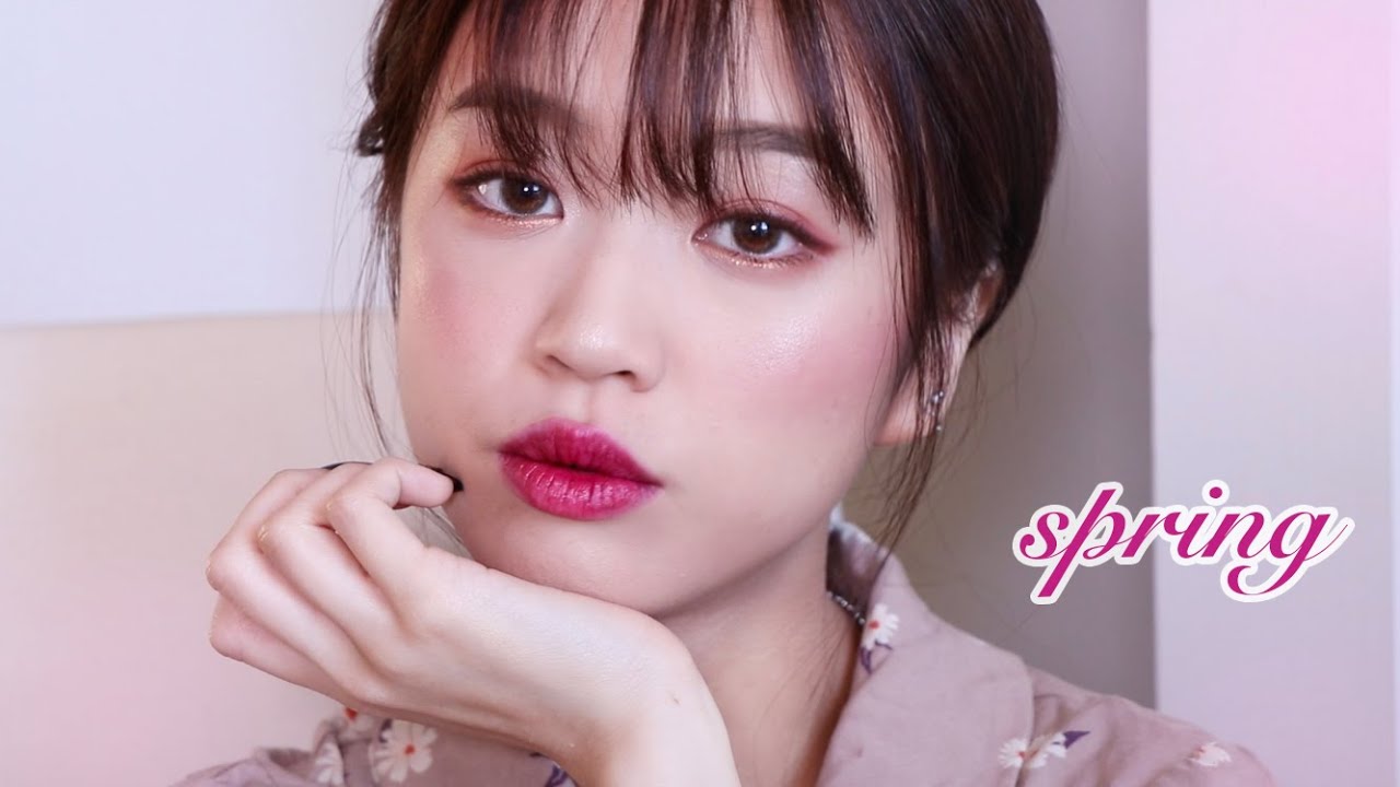 (ENG) 봄 여신되는 라즈베리 데일리 메이크업 룩 // Trying out some drugstore products & Raspberry Daily Makeup Look