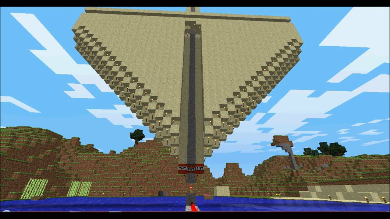 Bild från Minecraft. Rube Goldberg Machine part 2