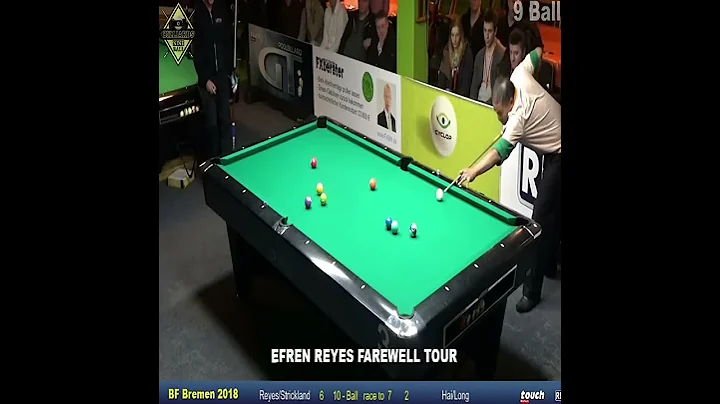EFREN REYES TWO RAIL FLAWLESS BANK SHOT #shorts