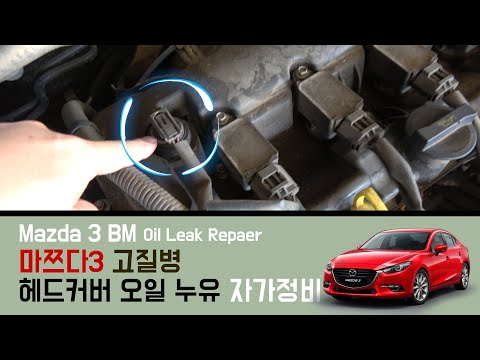 [취미] Mazda3 BM, <strong>Valve</strong> cover oil leak, 마쯔다3 헤드커버 오일 누유 실링 교체 자가정비