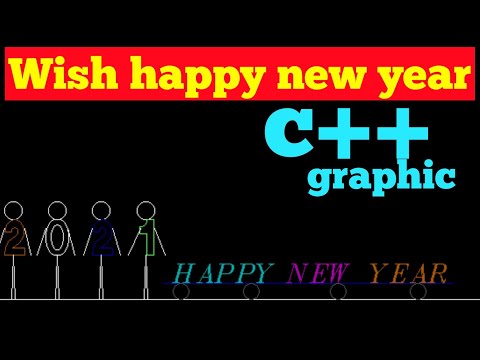Wishing Happy New year with c++ graphic। #newyear2021
