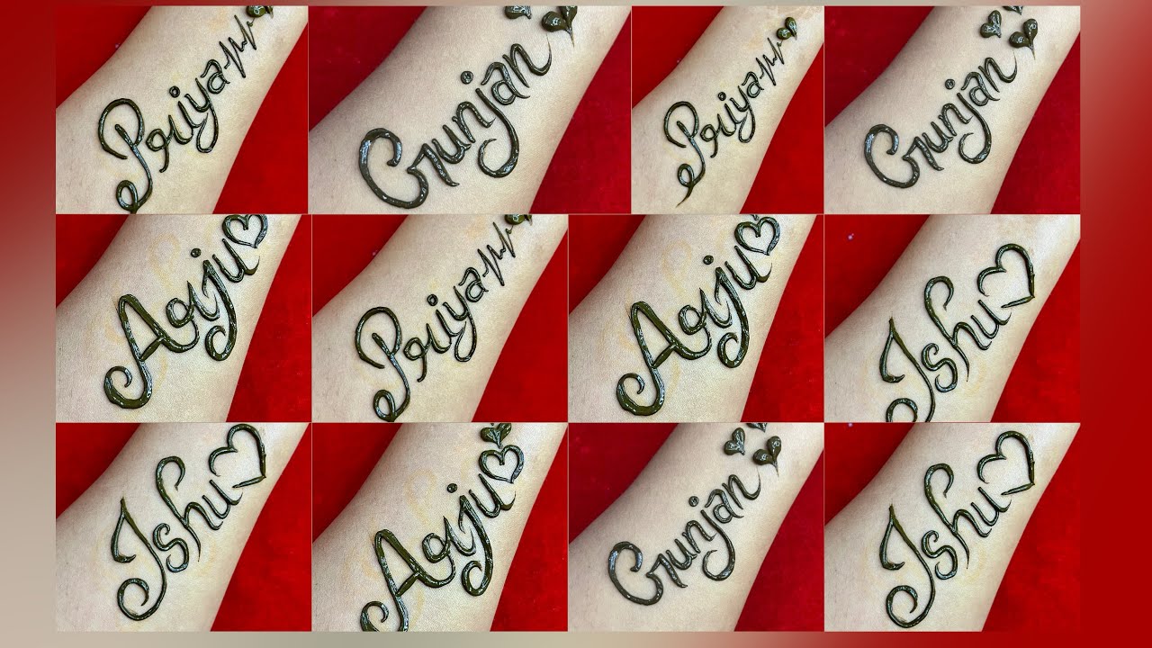   Top 4 Beautiful Name Tattoo Heena Design || Name art Mehendi Design for girls || Viral Video 