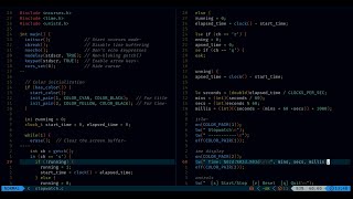 Stopwatch in C | Neovim Editor | ASMR Coding