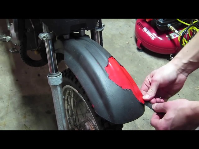 Peeling 10 month old Plastidip off dirtbike!