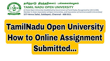 Tamilnadu Open University|How to Online Assignment submitted step by step Procedure|TNOU