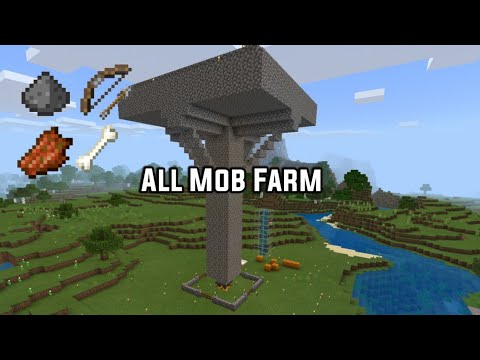 Minecraft All Mob Farm - 1,000+ Items Per hour - Easy Build || Gaming ...