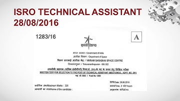 ISRO TECHNICAL ASSISTANT 2016 Paper Solution Part 1