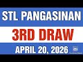 STL PANGASINAN RESULT TODAY 3RD DRAW APRIL 20, 2026  8:45PM | MONDAY   