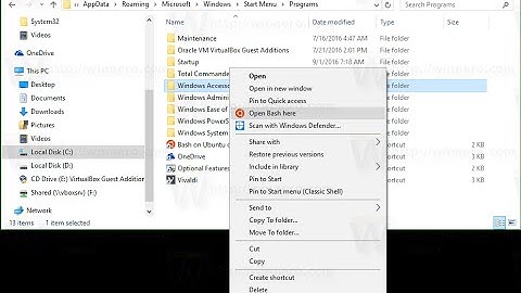 Open Bash here context menu in Windows 10 [in action]