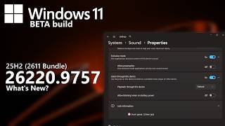 Windows 11 Beta Build 26220.9757 (25H2 2611 Bundle): What's New?