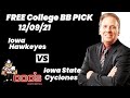 Iowa Hawkeyes vs Iowa State Cyclones Prediction, 12/9/2021 College Basketball Best Bet Today