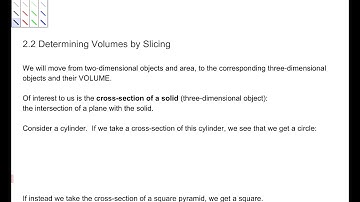 2.2 Determining Volumes by Slicing
