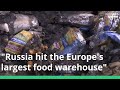 Video shows Europe's largest food warehouse on fire after 'deliberate' Russian attack