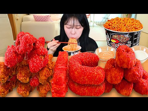 ASMR MUKBANG| 직접 만든 치토스 양념치킨 칠리스 치즈스틱 핫도그 불닭볶음면 먹방 & 레시피 CHEETOS CHICKEN AND FIRE NOODLES EATING