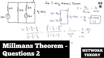 Millmans Theorem | Questions 2 | Network Theorems | Network Theory
