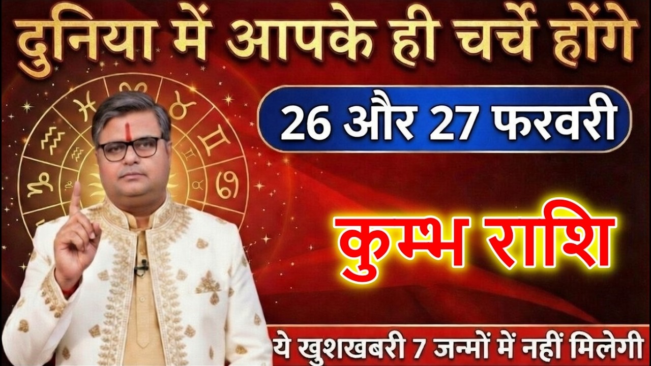 कुम्भ राशि 26 और 27 फरवरी दुनिया में आपके ही चर्चे होंगे ये खुशखबरी 7 जन्मो में नहीं मिलेगी@kumbh